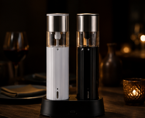 Set de Moulins Électriques Rechargeable – Blanc & Noir