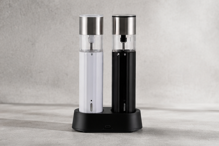 Set de Moulins Électriques Rechargeable – Blanc & Noir